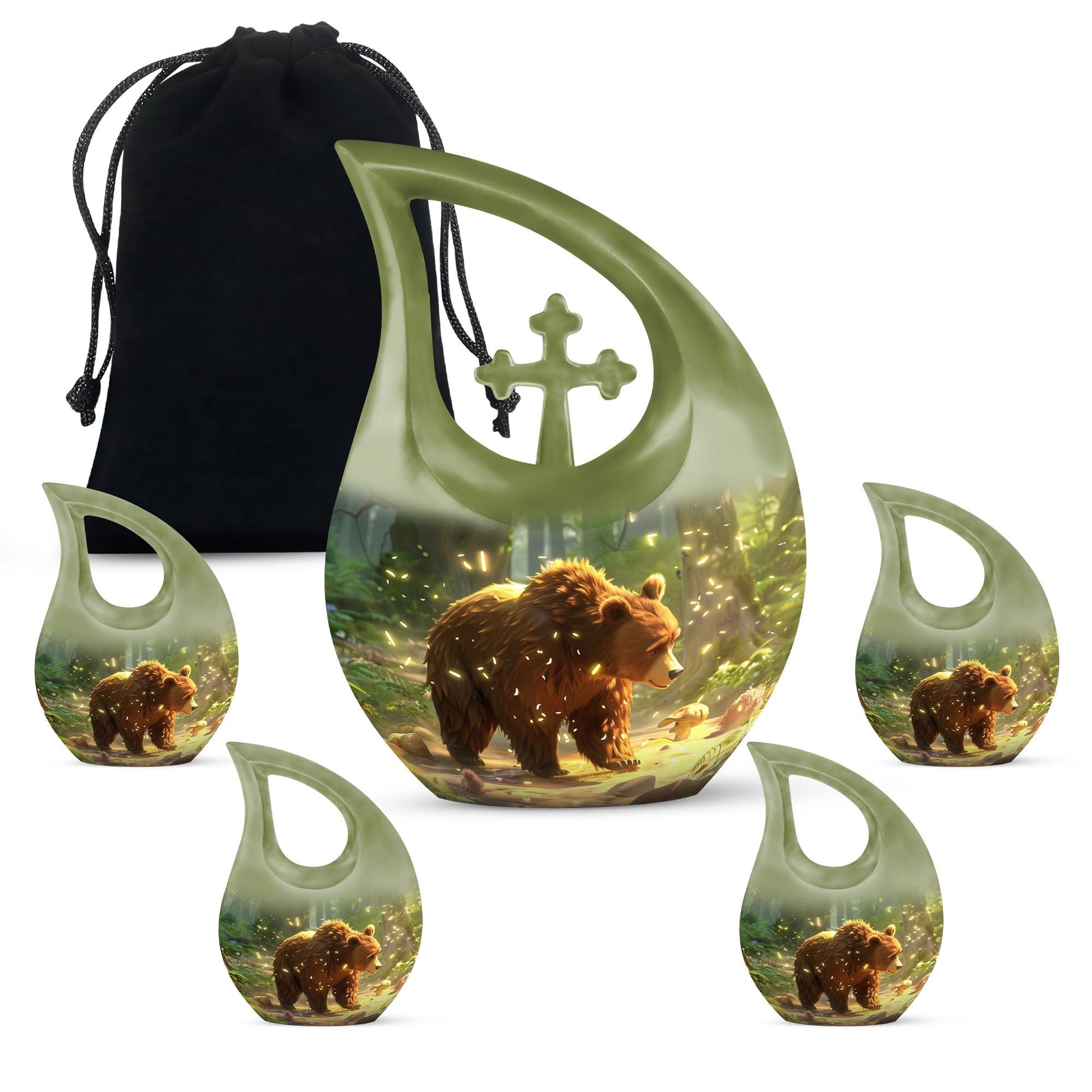 Bear Cremation Urns For Burial Funeral, Ashes Memorial Urn