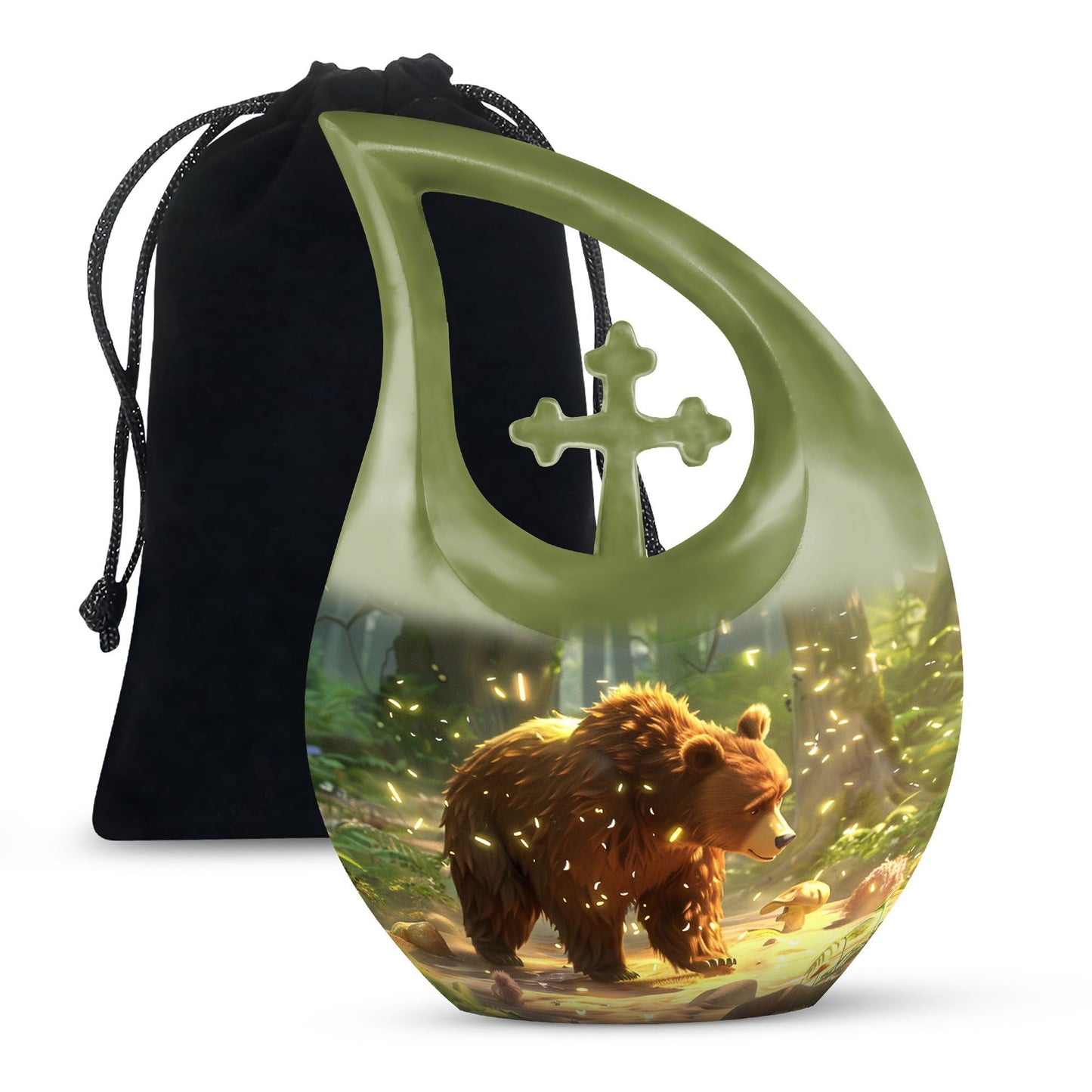 Personalized Bear Cremation Urn for Human Ashes - 10-inch, 200 cu in - Yatskia