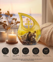 Affordable 10-inch bear themed cross drop memorial urn, 