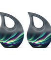 Northern Lights Funeral Urns - Large Decorative Urn For Male & Female