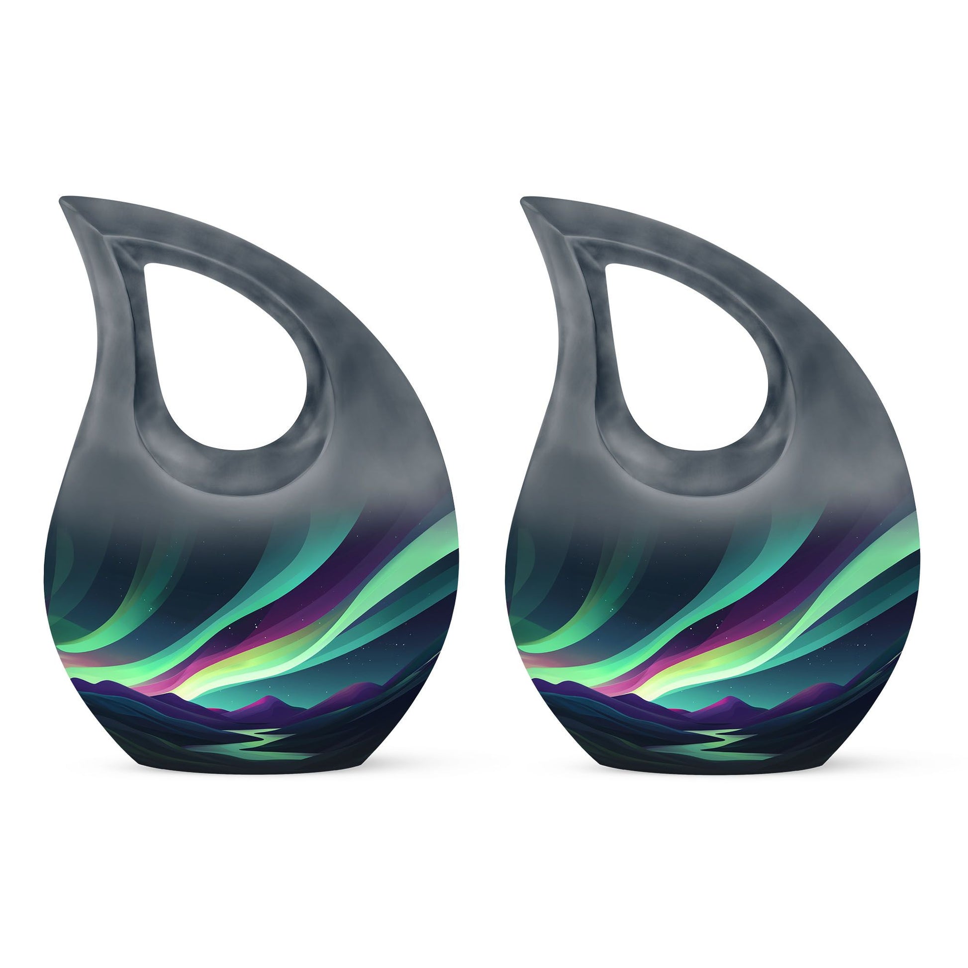 Northern Lights Funeral Urns - Large Decorative Urn For Male & Female