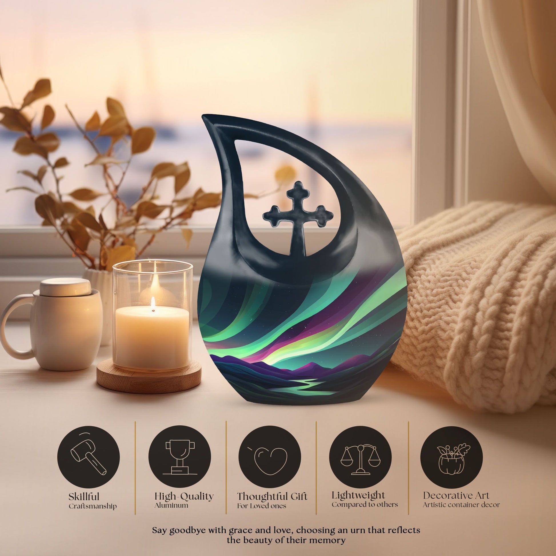 Affordable 10-inch Northern Lights Urn 