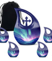 Northern Lights themed Cross Drop design urn