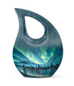 Northern Lights Large Urn For Ashes  - Cremation Urns For Man & Women