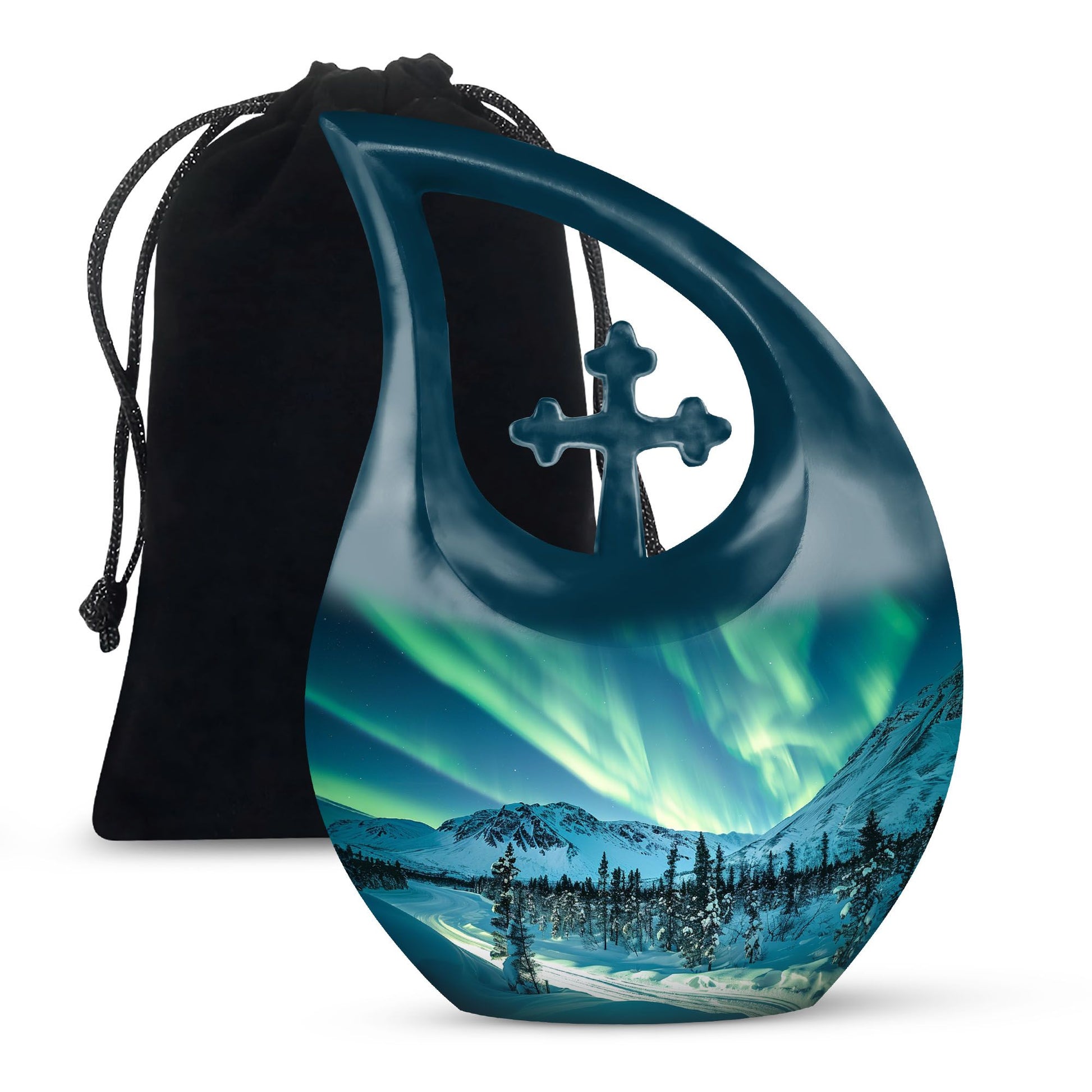 Northern Lights Large Urn For Ashes  - Cremation Urns For Man & Women