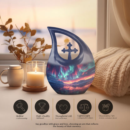 10 Inch Aluminum Northern Lights Urn 
