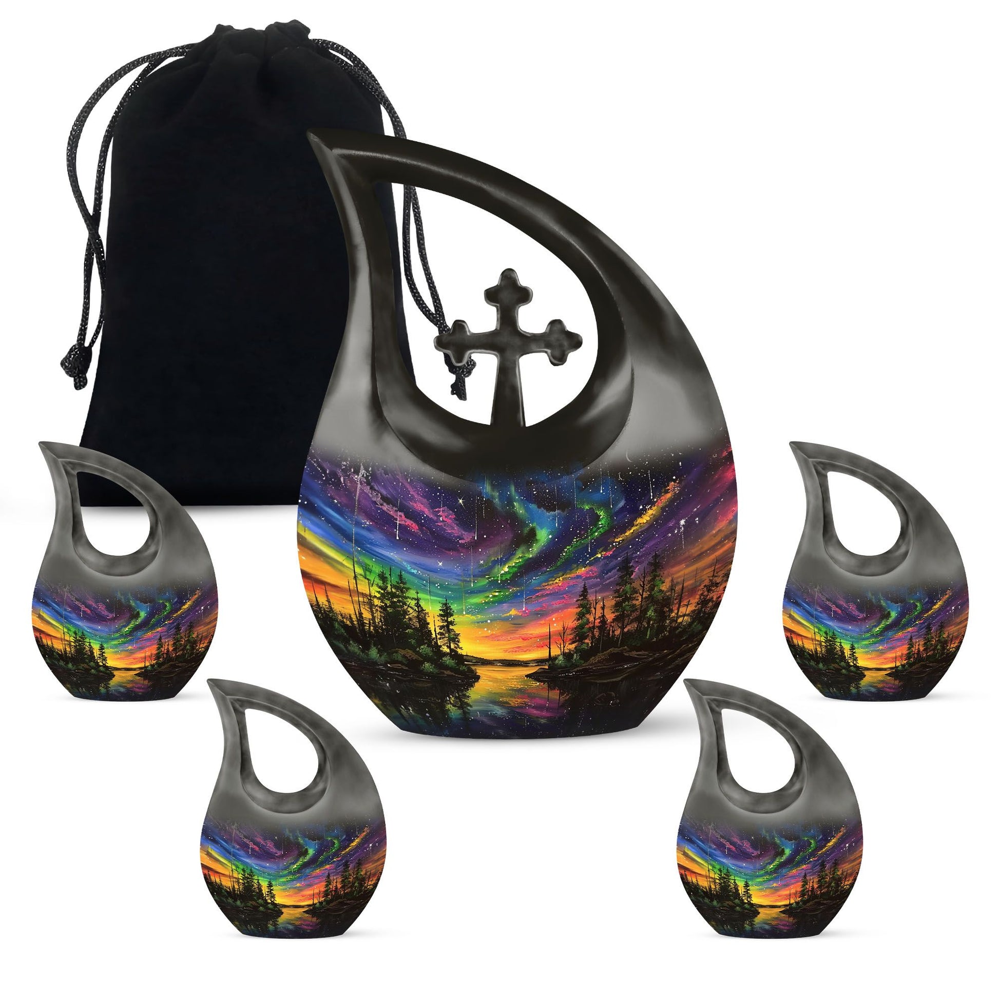 Northern Lights Urn For Human Ashes - Aurora Borealis Adult Large Urns