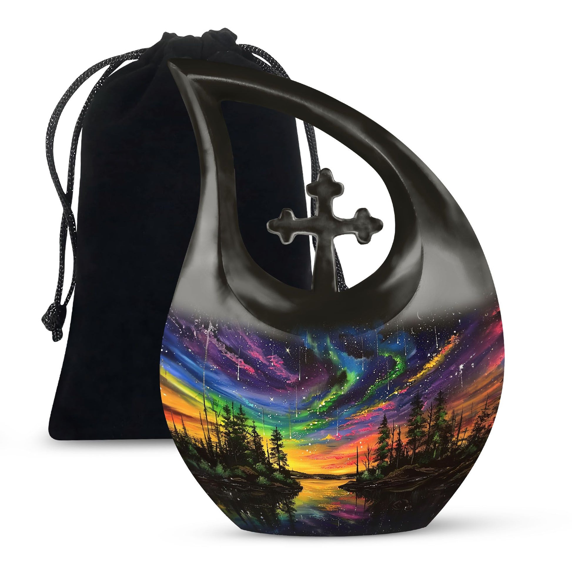 Northern Lights Urn For Human Ashes - Aurora Borealis Adult Large Urns