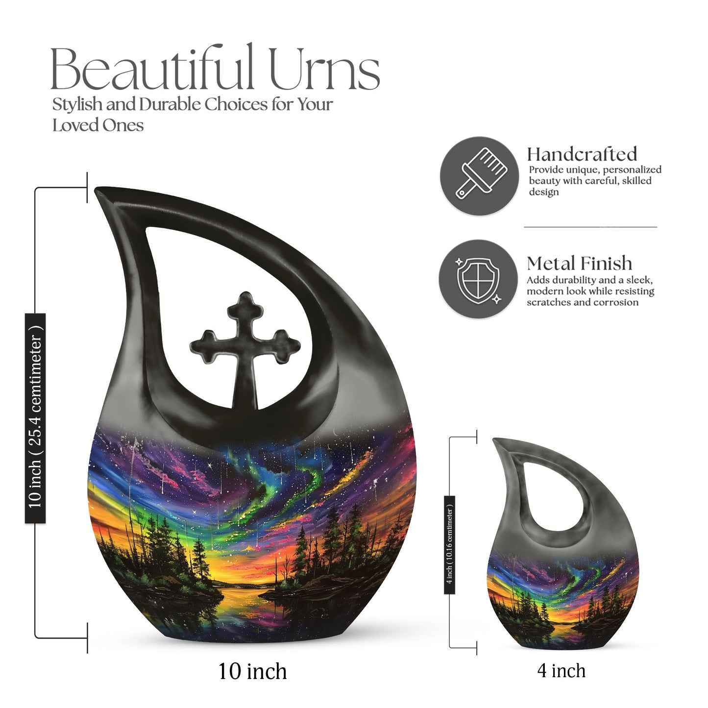 10 inch Northern Lights urn, 