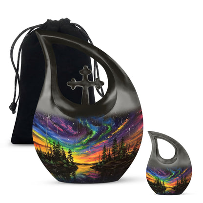 Personalized Galaxy Cremation Urn for Human Ashes - 10-inch, 200 cu in - Yatskia