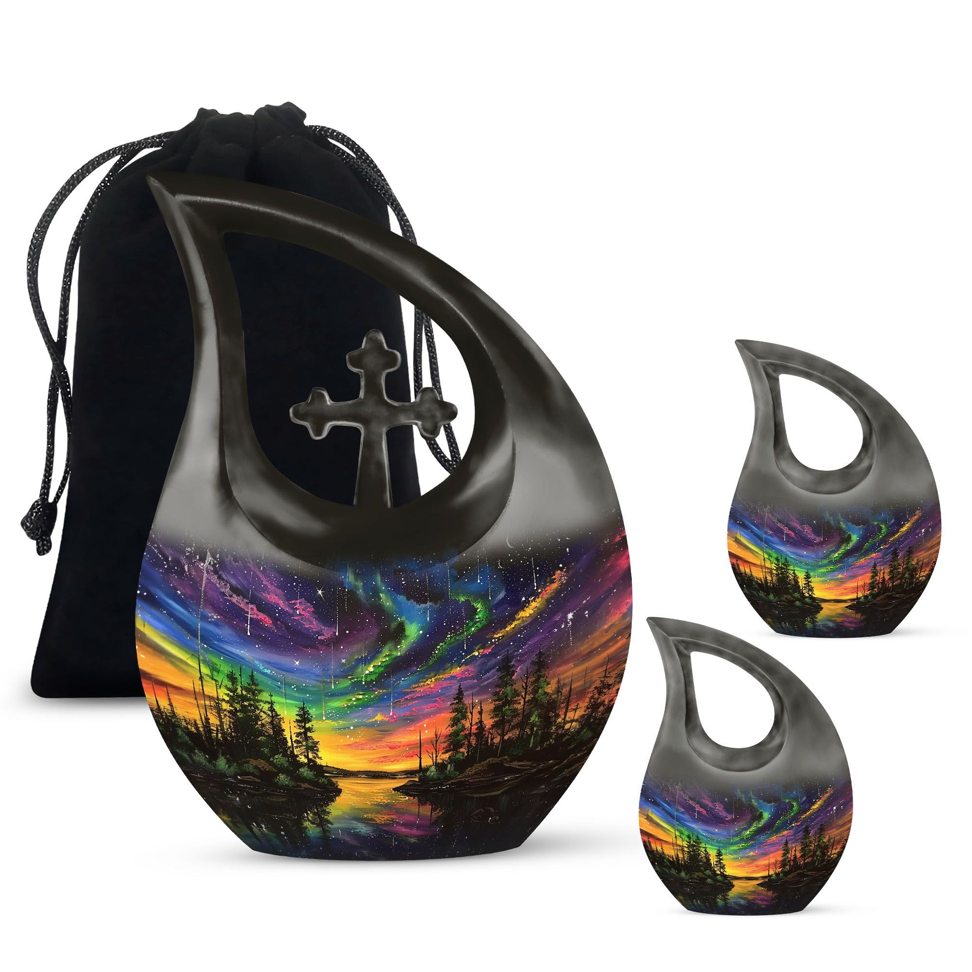 Northern Lights Urn For Human Ashes - Aurora Borealis Adult Large Urns