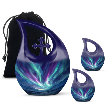 Northern Lights Cross Drop Mini Urn 