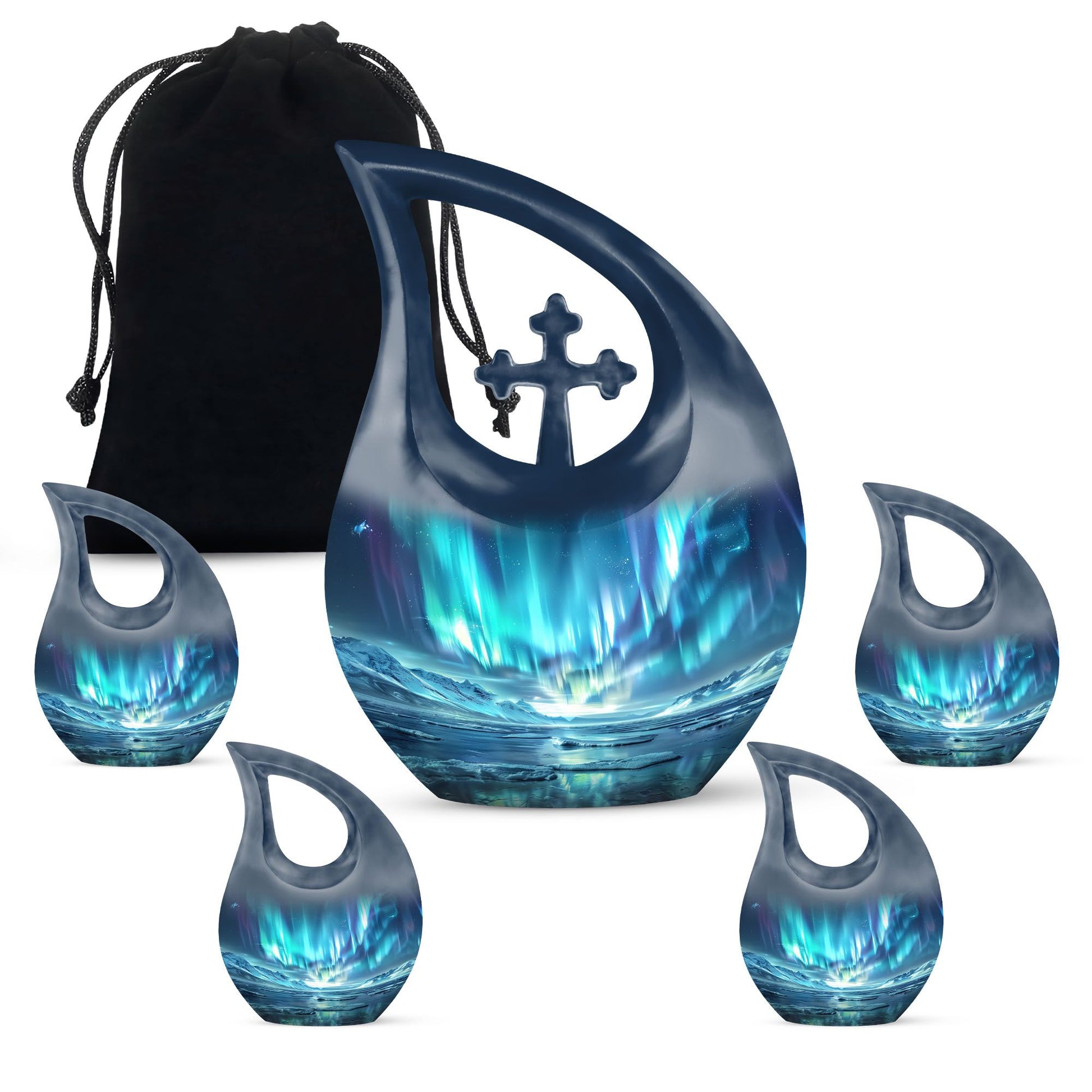 Northern Lights Mini Urns For Human Ashes Dad - Urns For Ashes Keepsake