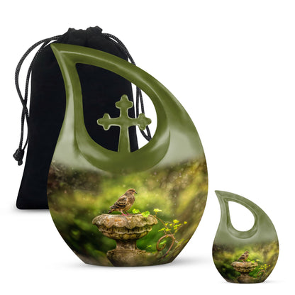 Personalized Bird Cremation Urn for Adult - 10-inch, 200 cu in - Yatskia