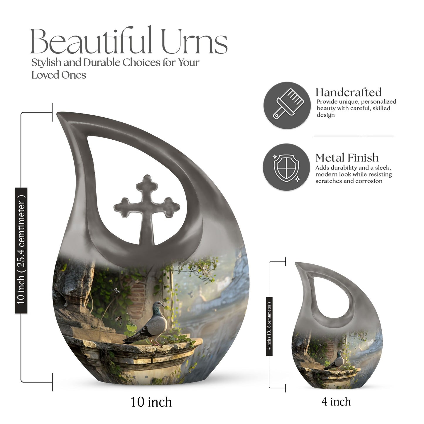10 Inch Dove Urn 