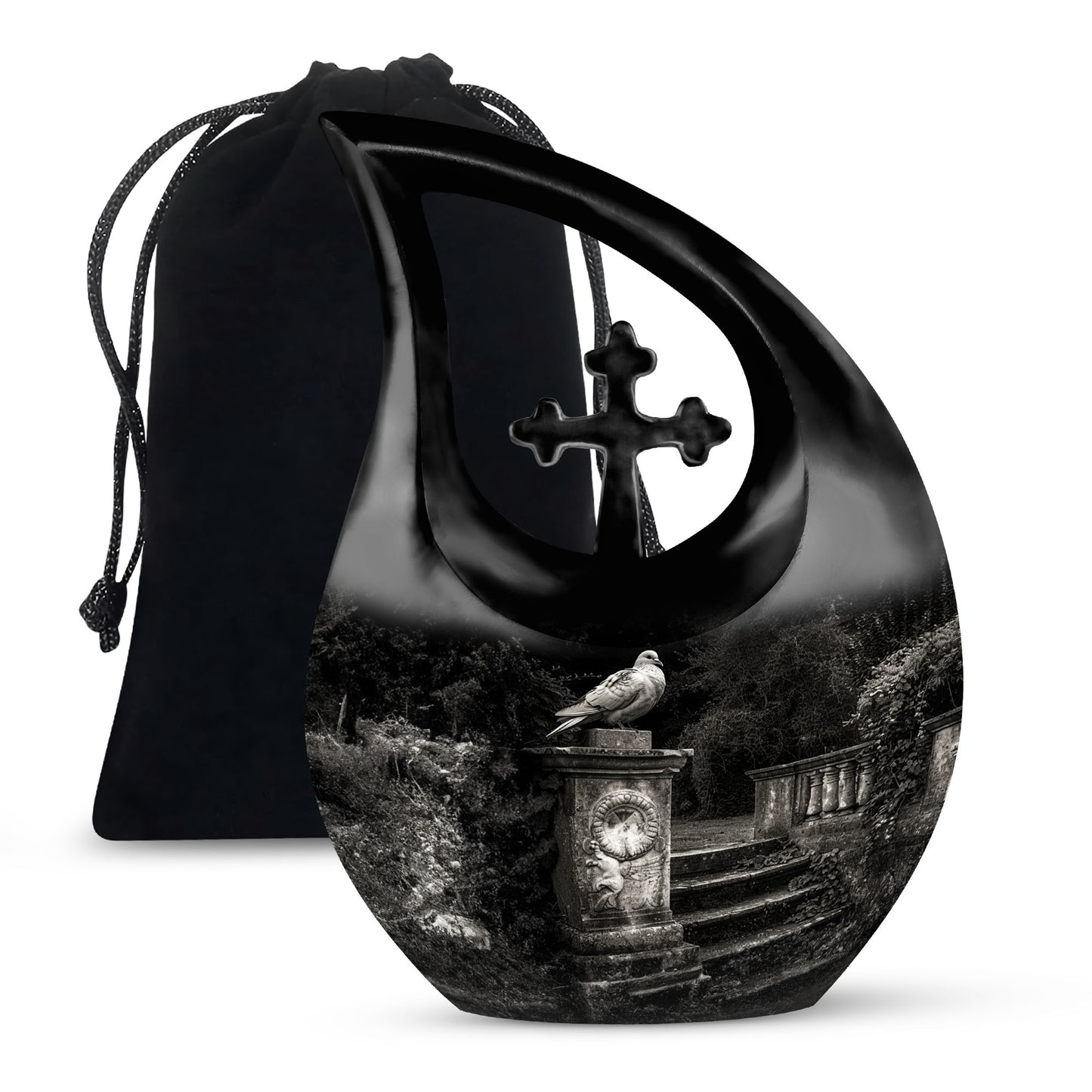 Personalized Dove Cremation Urn for Mom - 10-inch, 200 cu in - Yatskia