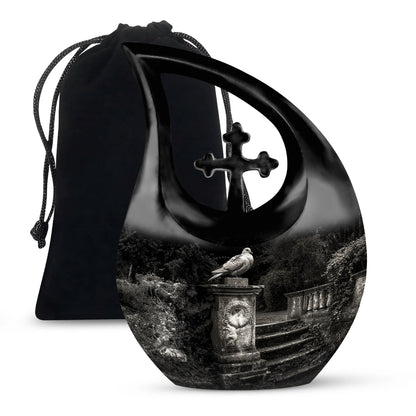 Personalized Dove Cremation Urn for Mom - 10-inch, 200 cu in - Yatskia
