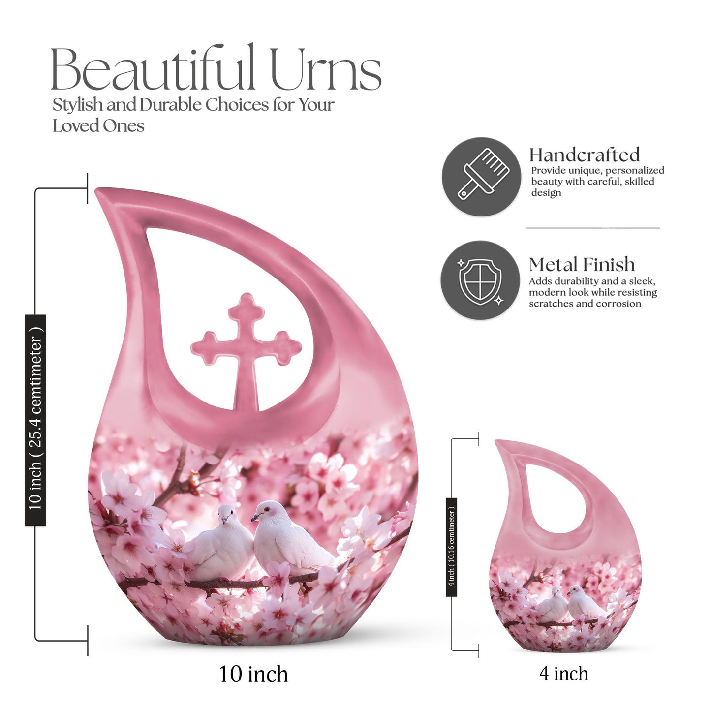 10-inch Dove themed urn 