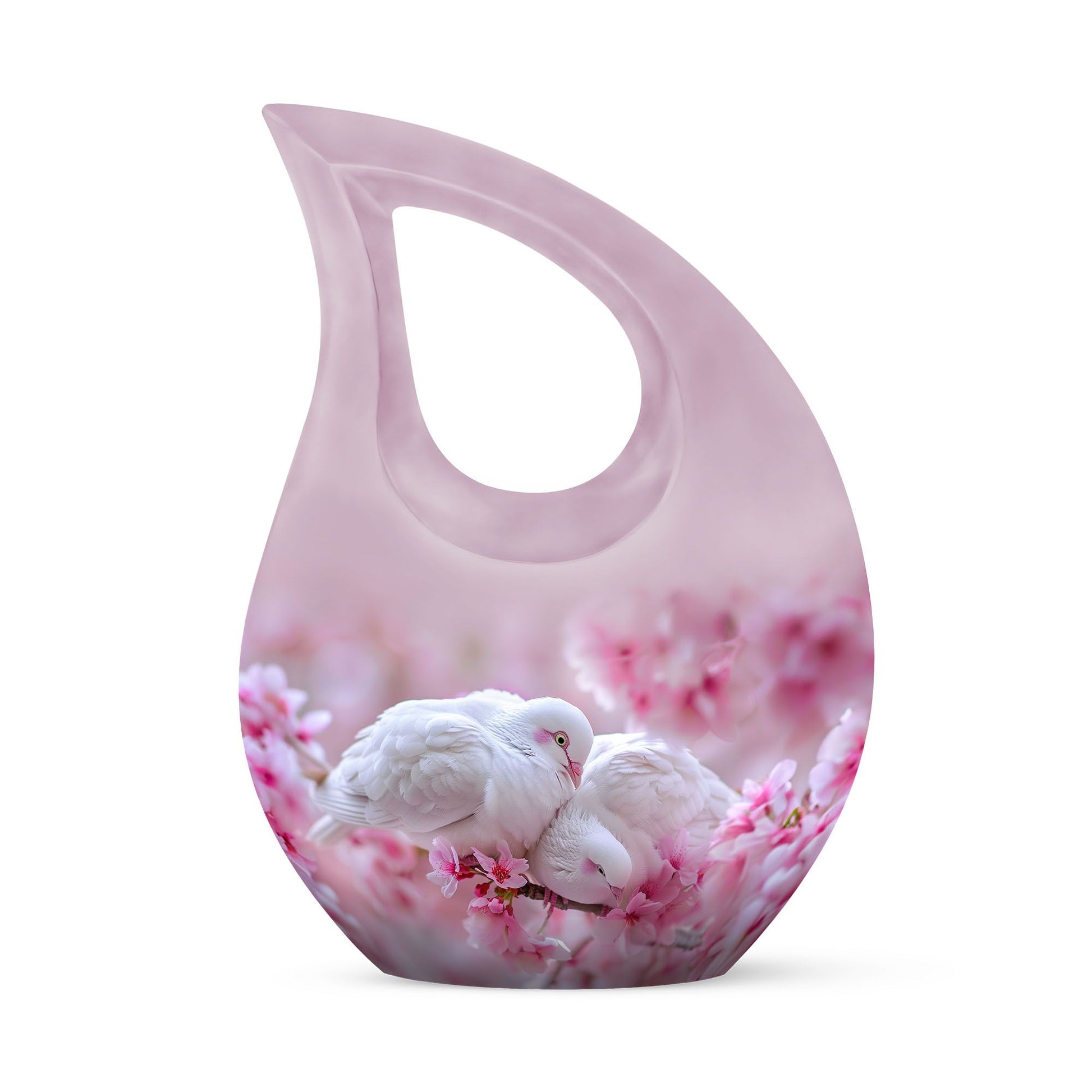 White Couple Dove Burial Urn - Cremation Urn For Loved Ones