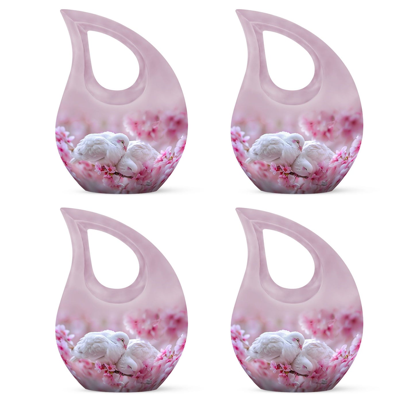 White Personalized Bird Cremation Urn for Human Ashes - 10-inch, 200 cu in - Yatskia