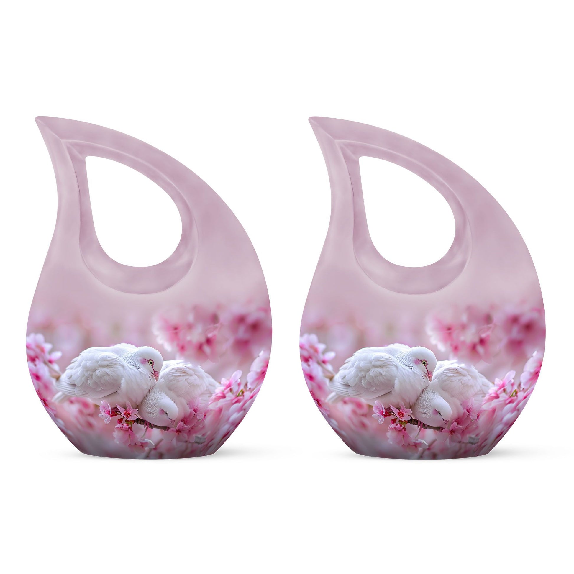 White Couple Dove Burial Urn - Cremation Urn For Loved Ones