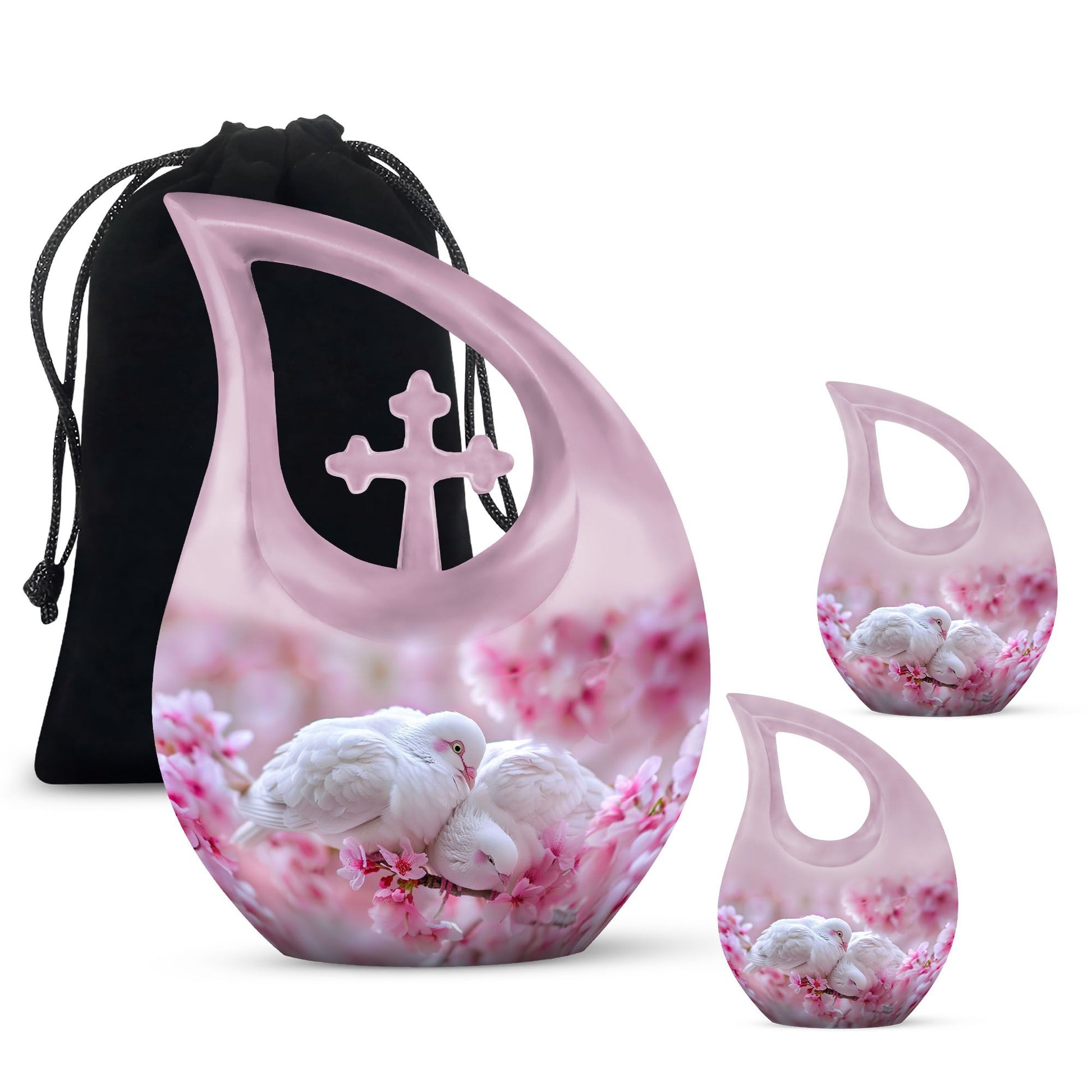 White Couple Dove Burial Urn - Cremation Urn For Loved Ones