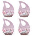White Couple Dove Pink Urns For Loved Ones - Burial Urns For Couple
