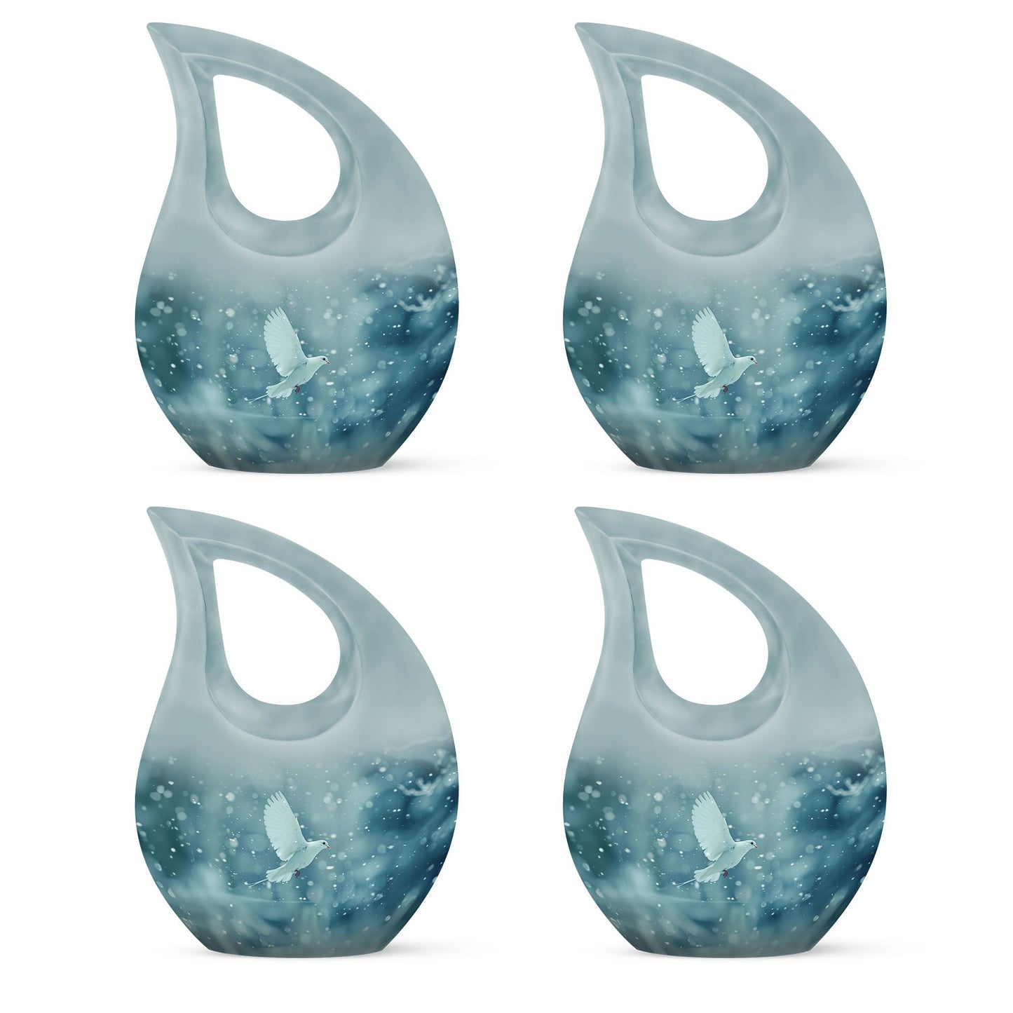 White Personalized Bird Cremation Urn for Human Ashes - 10-inch, 200 cu in - Yatskia