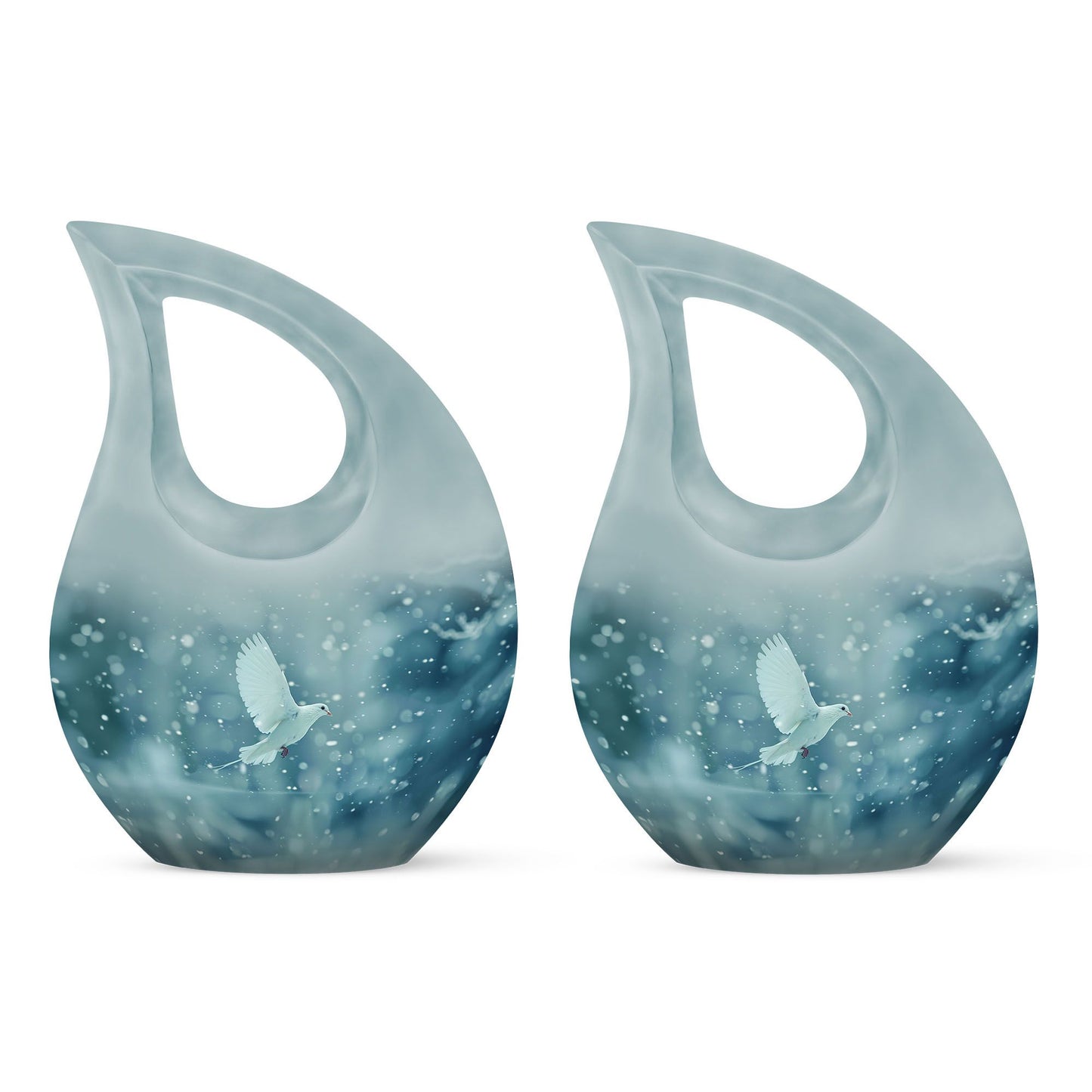 White Personalized Bird Cremation Urn for Human Ashes - 10-inch, 200 cu in - Yatskia