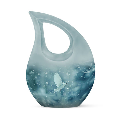 10-inch Dove Themed Cross Drop Design Cremation Urn