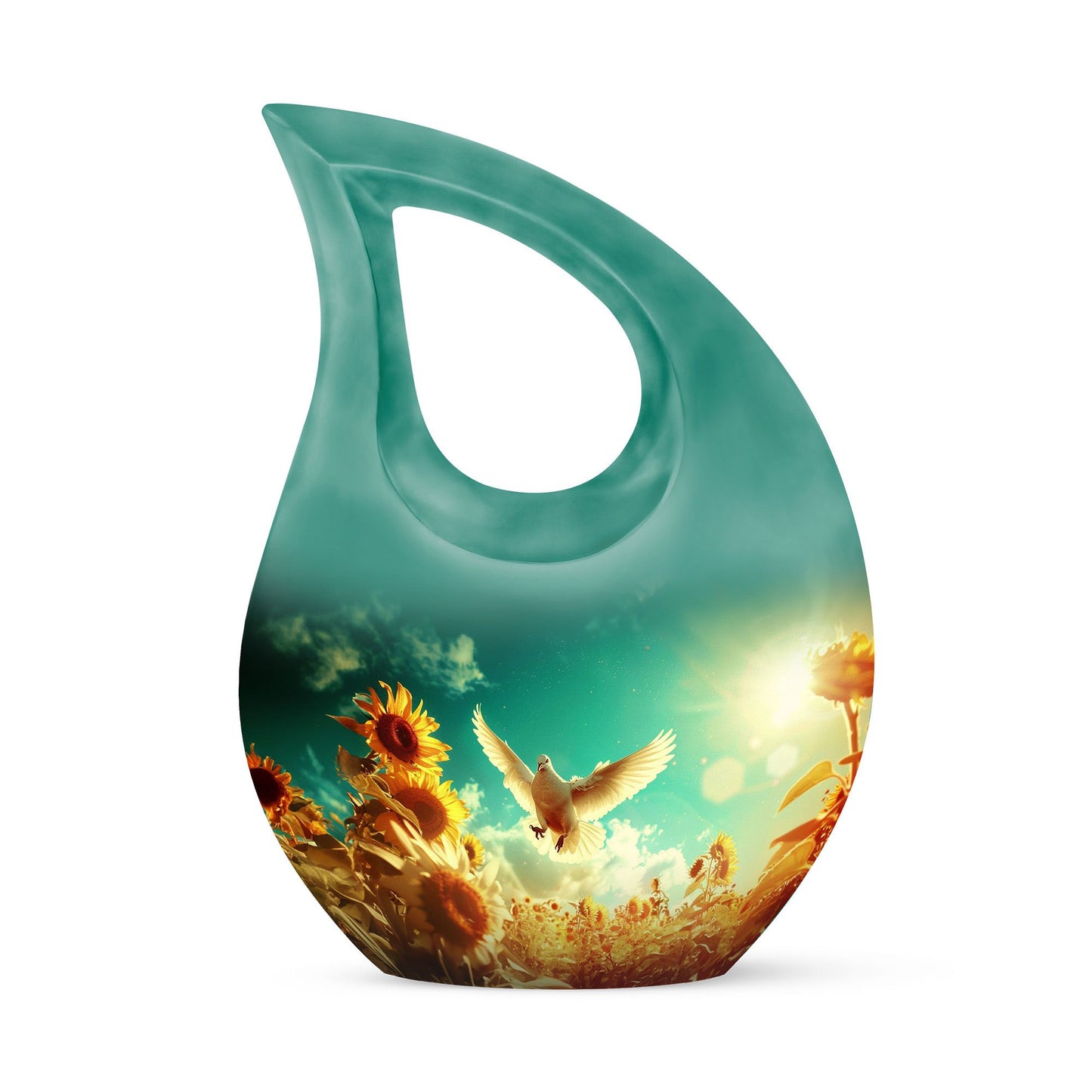 Dove Themed Aluminium Cremation Urn 