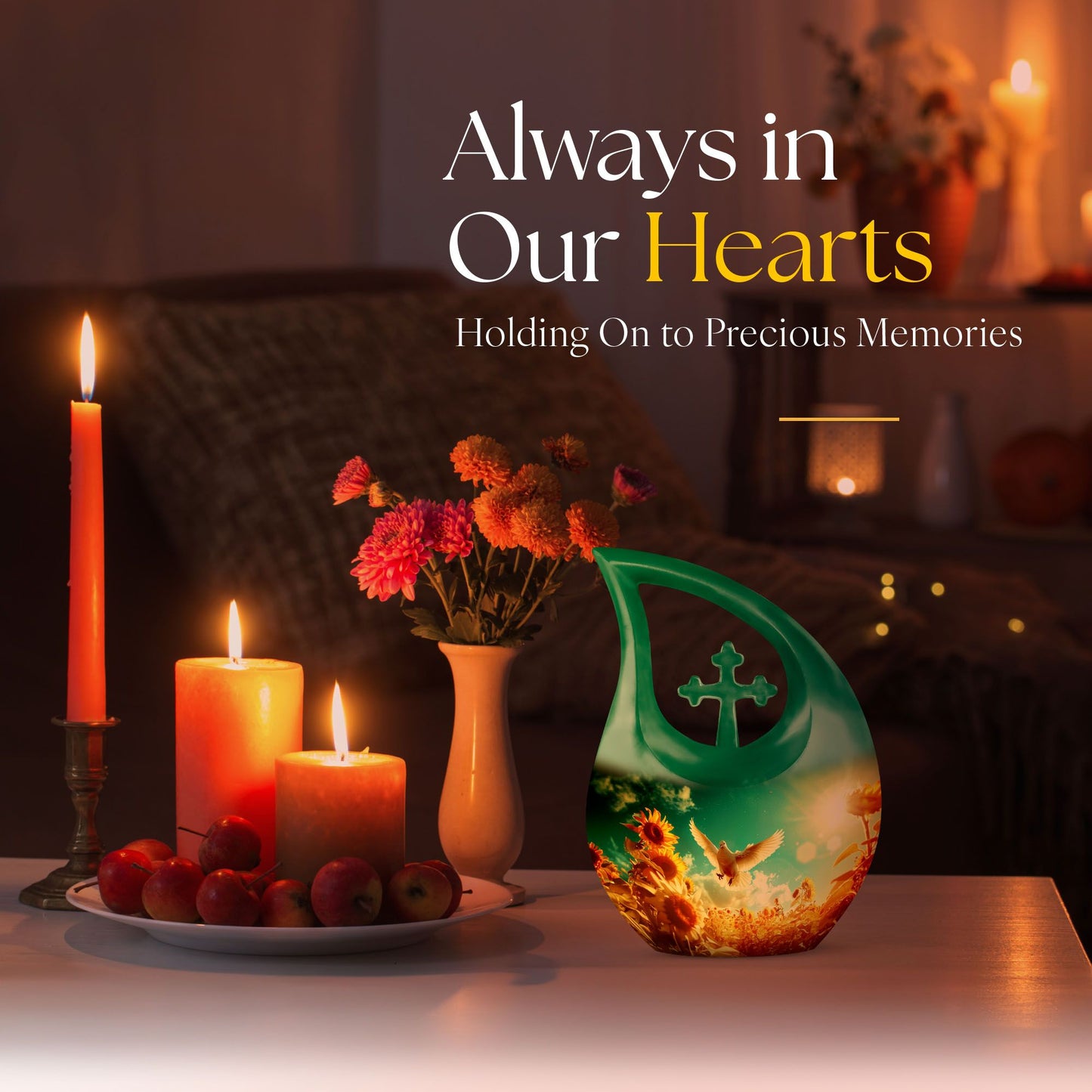 Dove Themed Aluminium Cremation Urn 