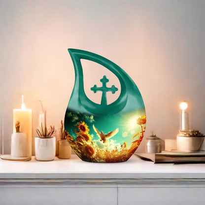 Dove Themed Aluminium Cremation Urn 
