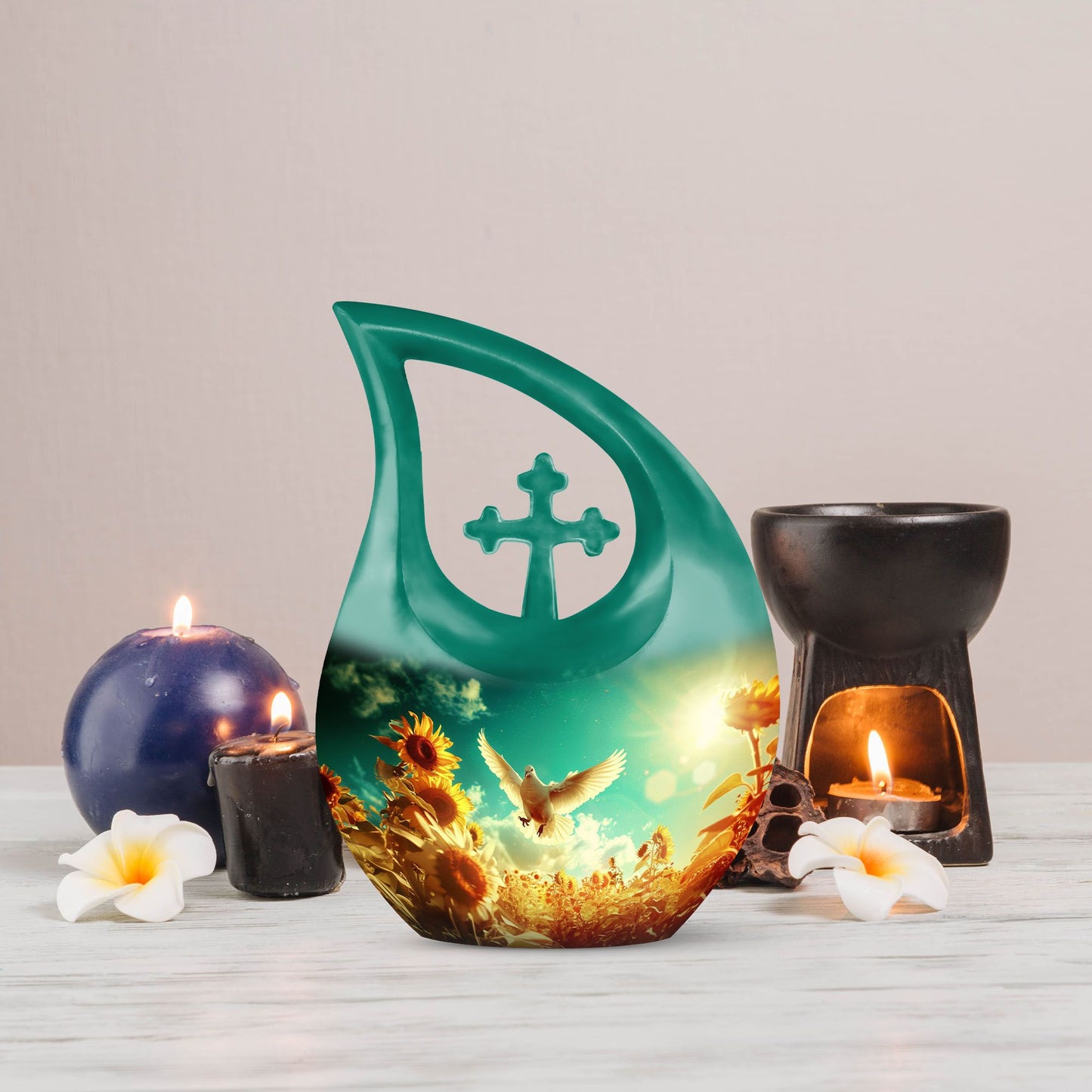 Dove Themed Aluminium Cremation Urn 
