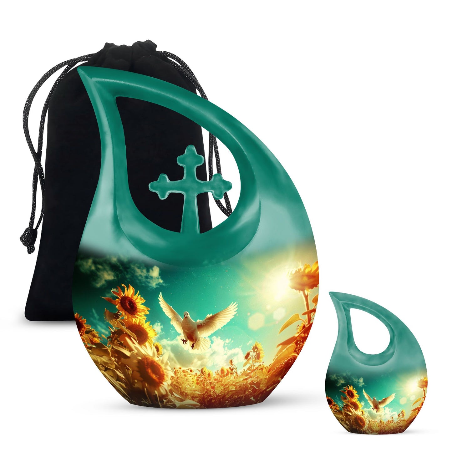 Dove Themed Aluminium Cremation Urn 