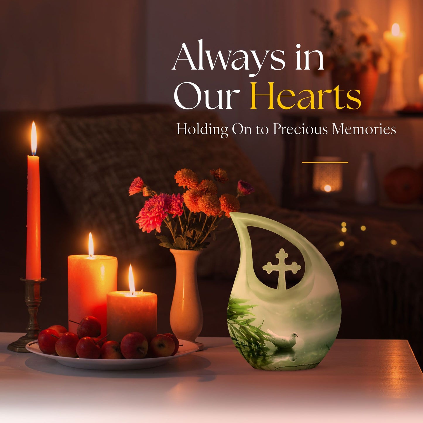 Dove-themed urns 