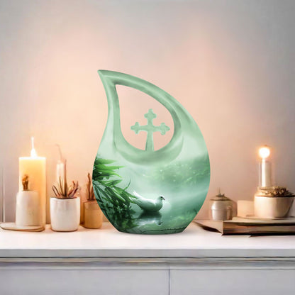 Dove-themed urns 