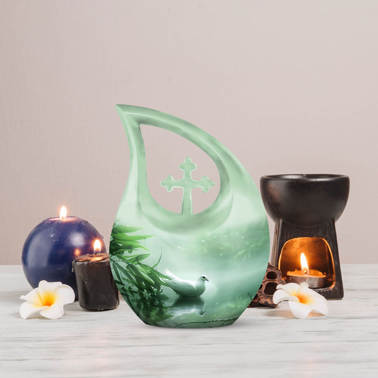 Dove-themed urns 