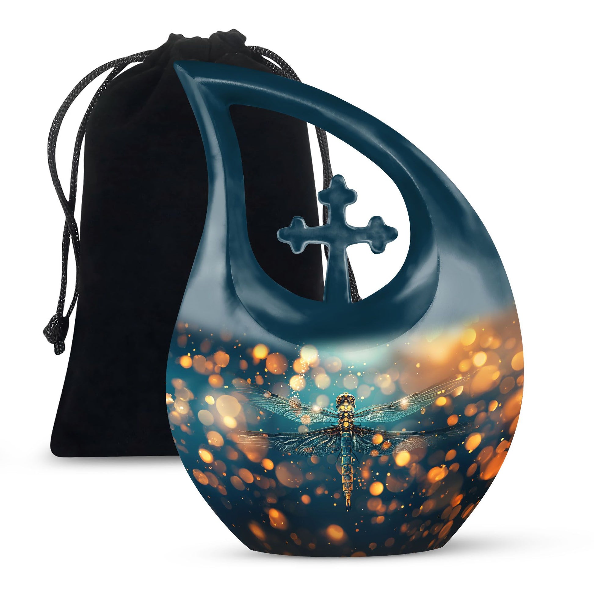 Green Dragonfly Burial Cremation Urns - Large Urn For Ashes For Women