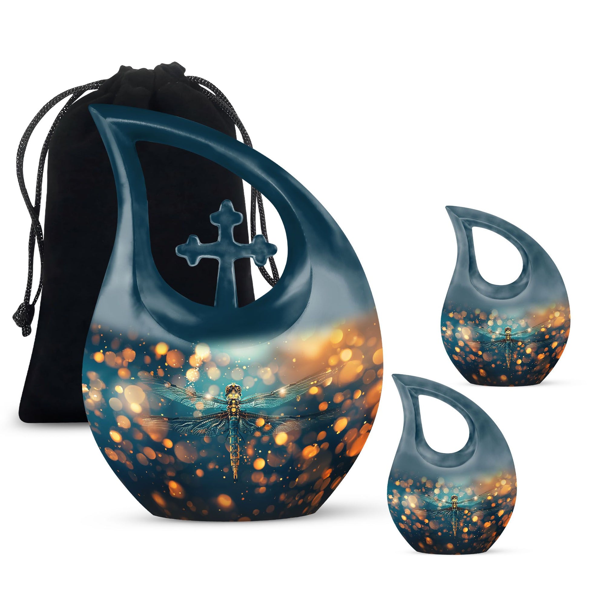 Green Dragonfly Burial Cremation Urns - Large Urn For Ashes For Women