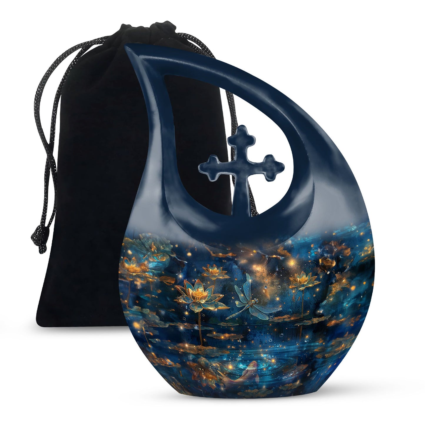 Personalized Dragonfly Cremation Urn for Women - 10-inch, 200 cu in - Yatskia