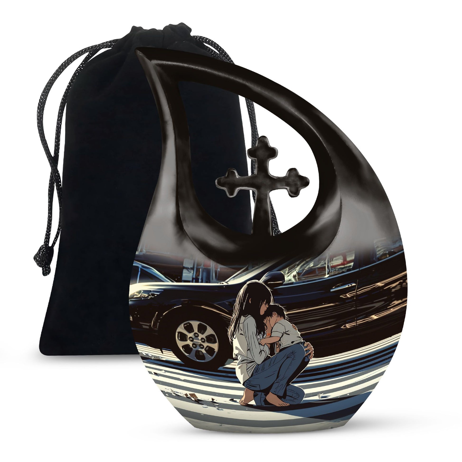 Aluminium, Mother themed Urn for Mom