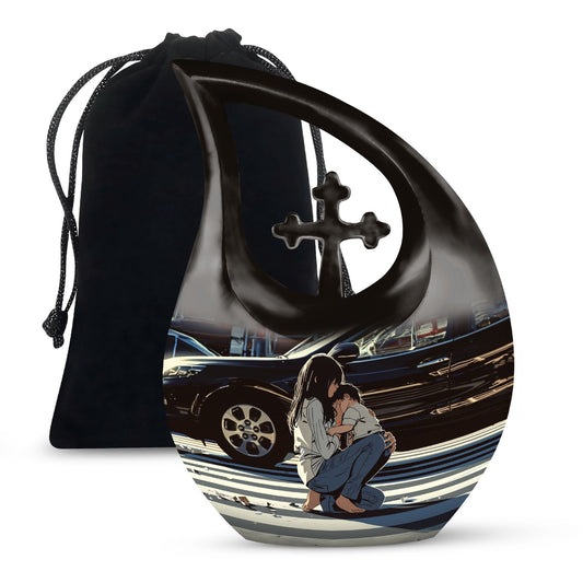 Aluminium, Mother themed Urn for Mom