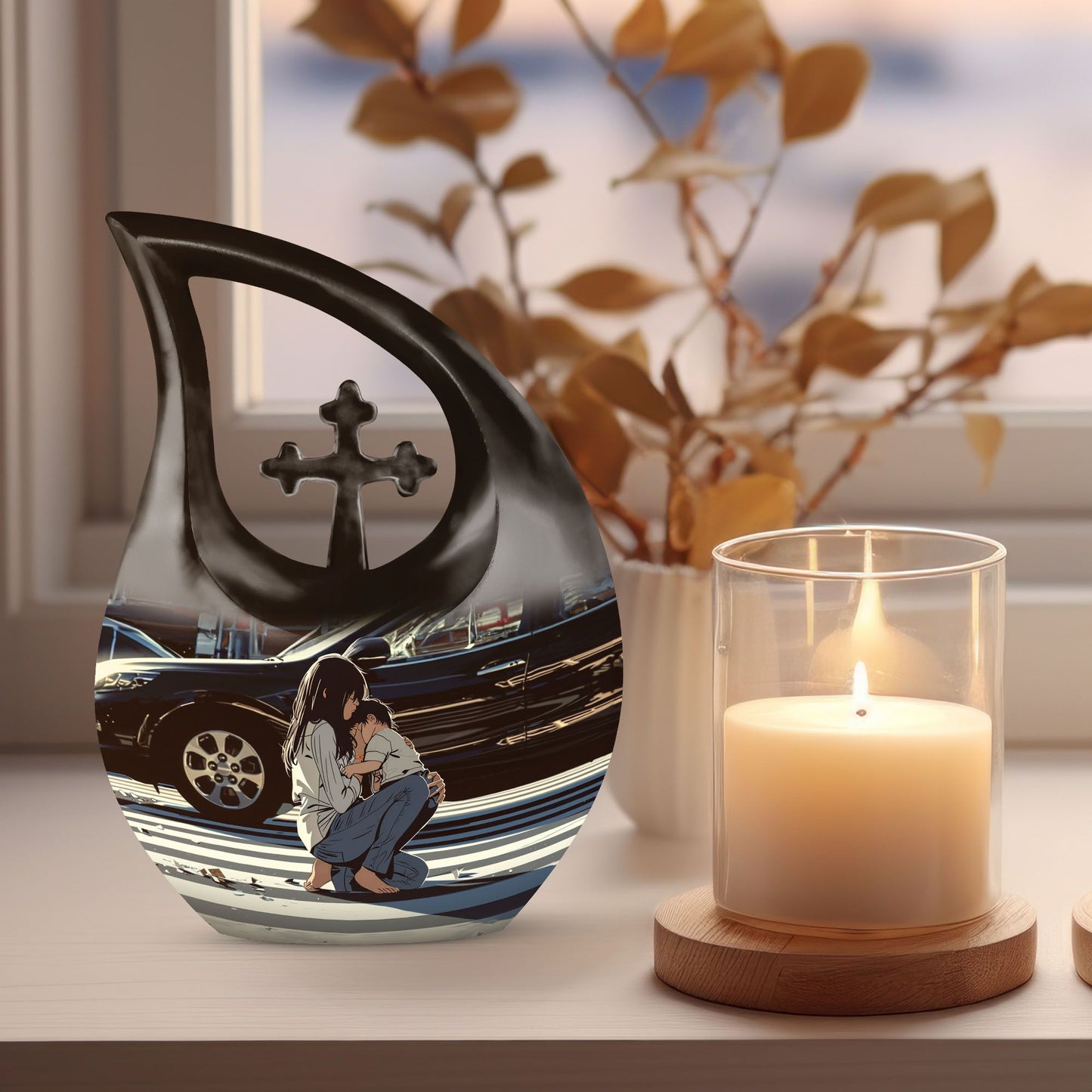 Aluminium, Mother themed Urn for Mom