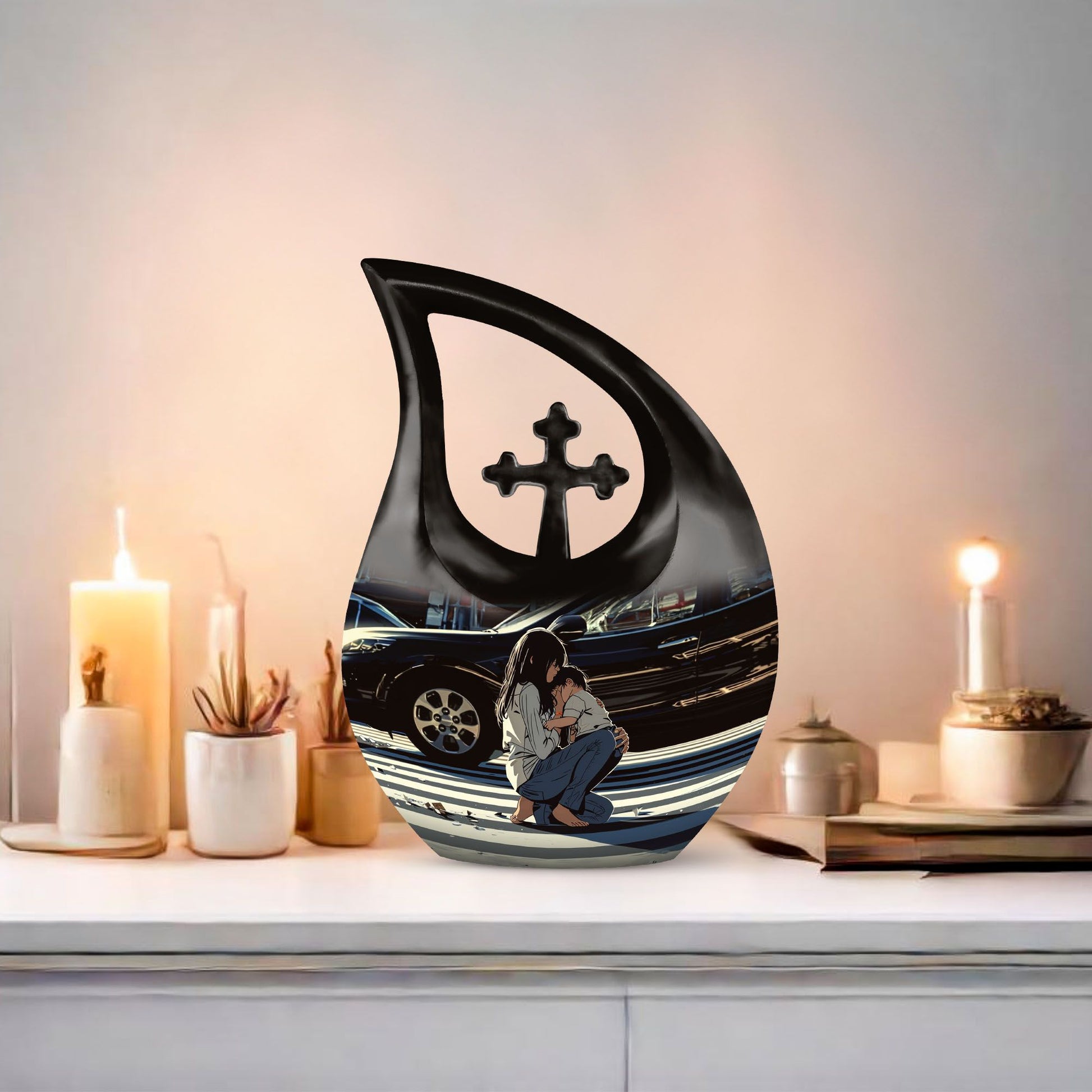 Aluminium, Mother themed Urn for Mom