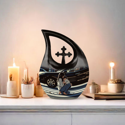 Aluminium, Mother themed Urn for Mom
