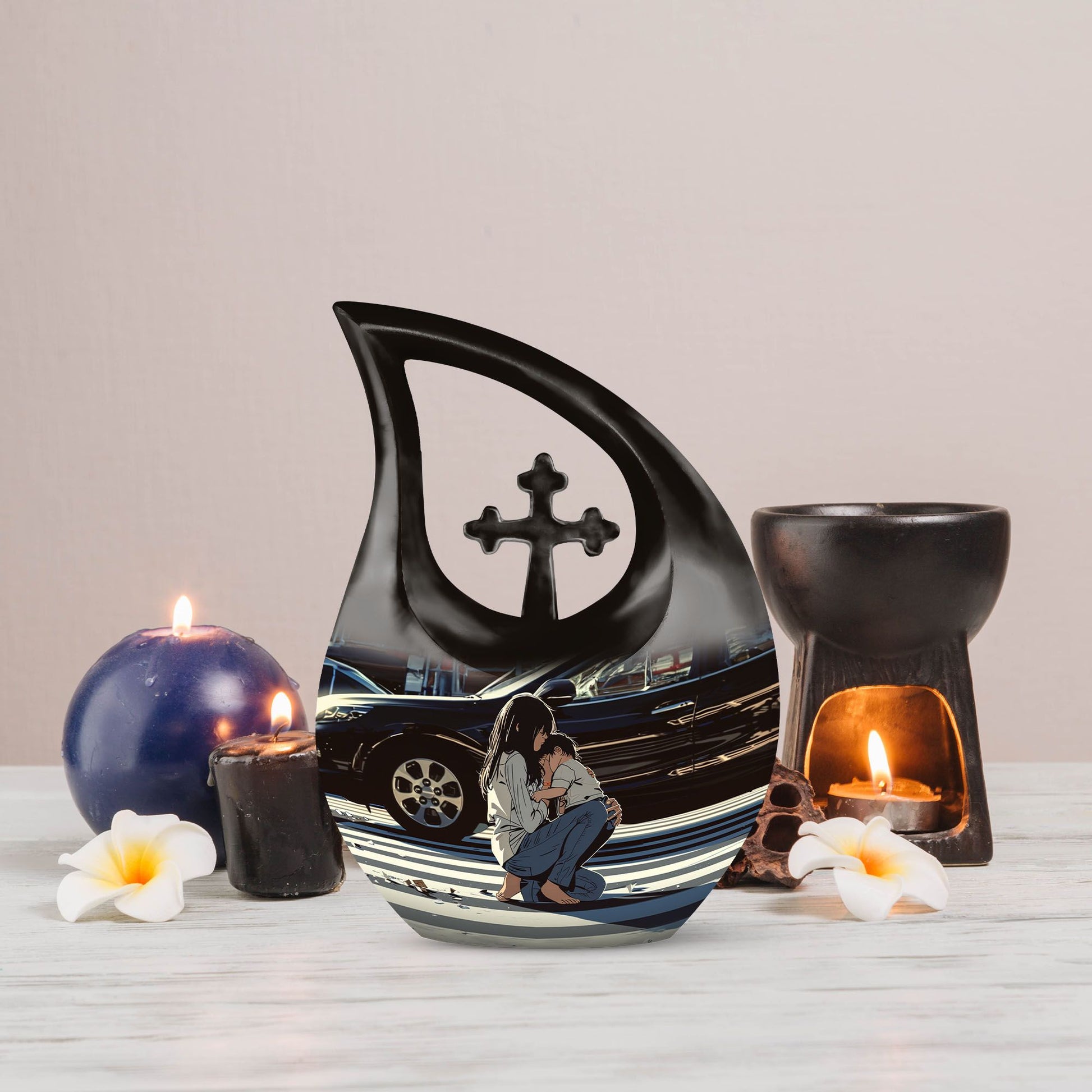 Aluminium, Mother themed Urn for Mom