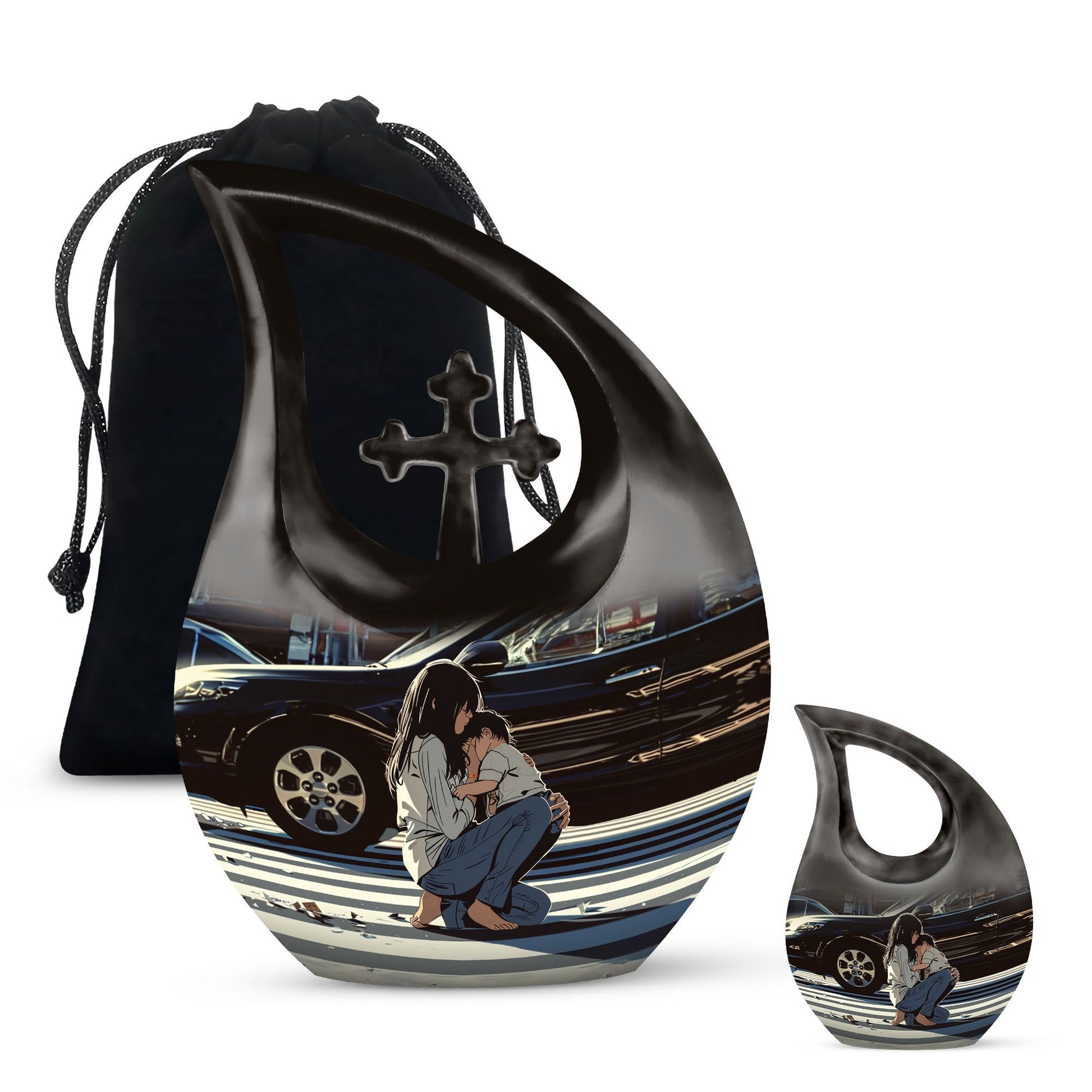 Aluminium, Mother themed Urn for Mom