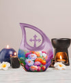 Flower Theme Cross Drop Urn