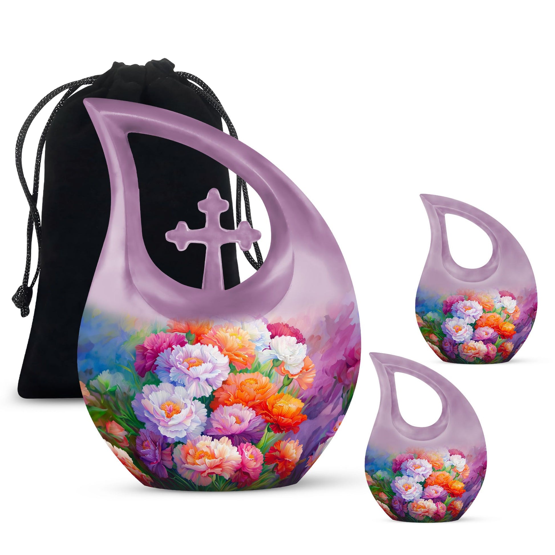 Flower Theme Cross Drop Urn